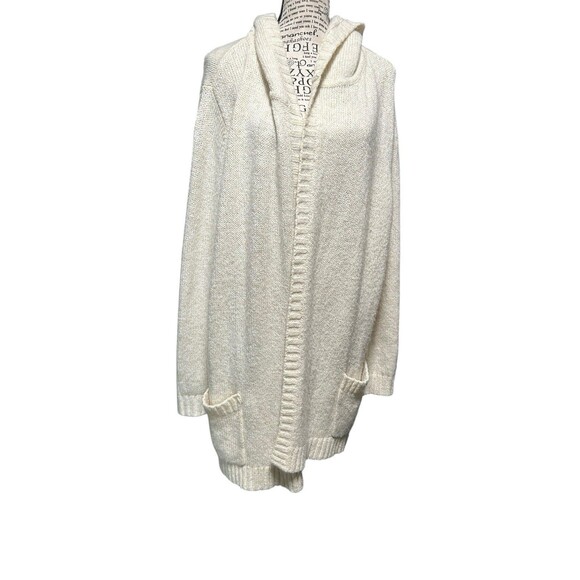 Eddie Bauer LADIES IVORY Hoodie CARDIGAN Plus 3X Romantic Cozy Autumn Boho - Picture 1 of 9